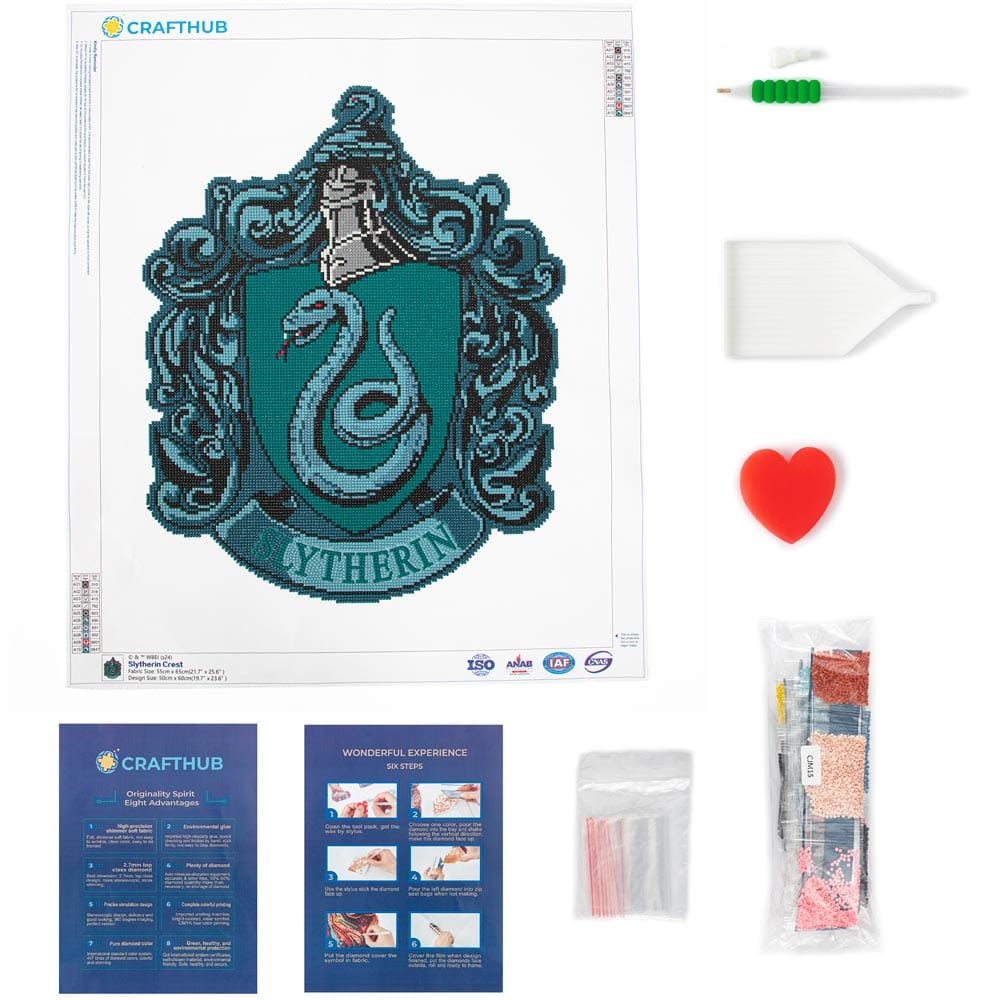 19.7" x 23.6" / 50cm x 60cm Slytherin Crest - Diamond Painting Kit