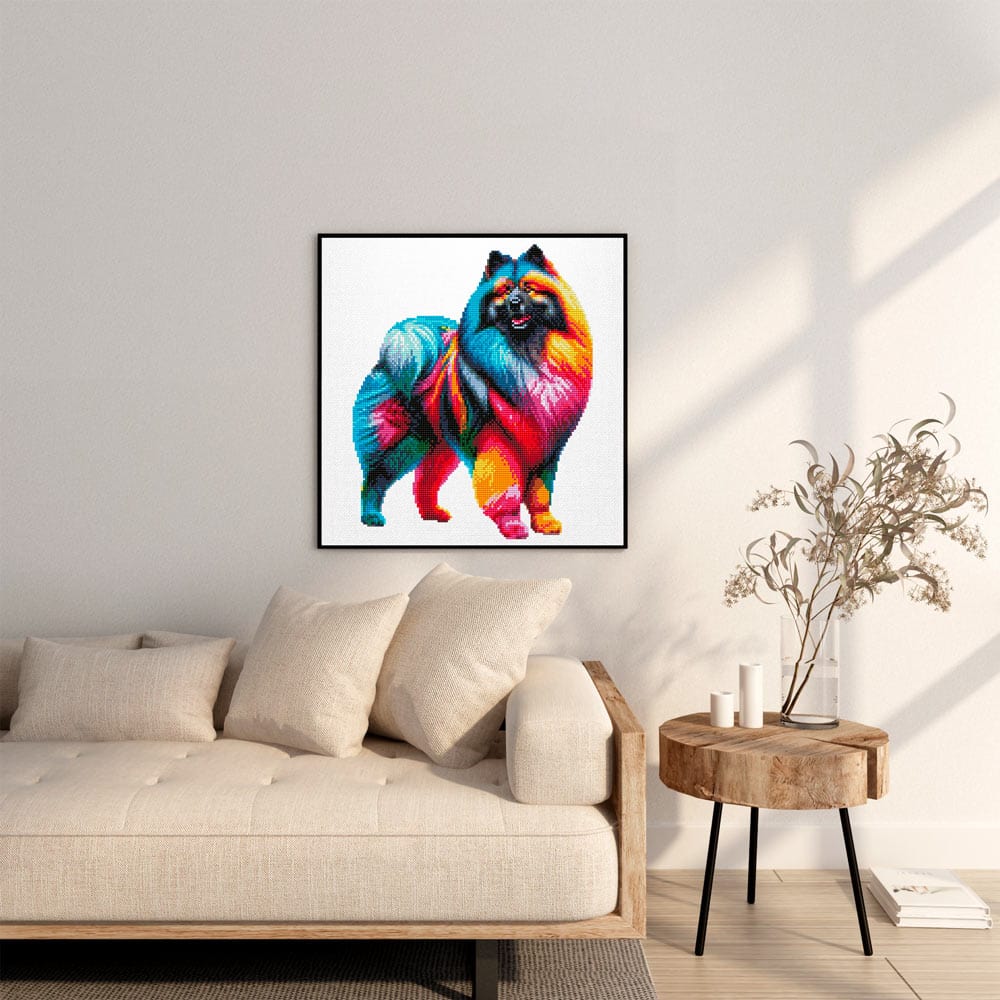 15.7"x15.7" / 40cm x 40cm Keeshond Dog - Diamond Painting Kit