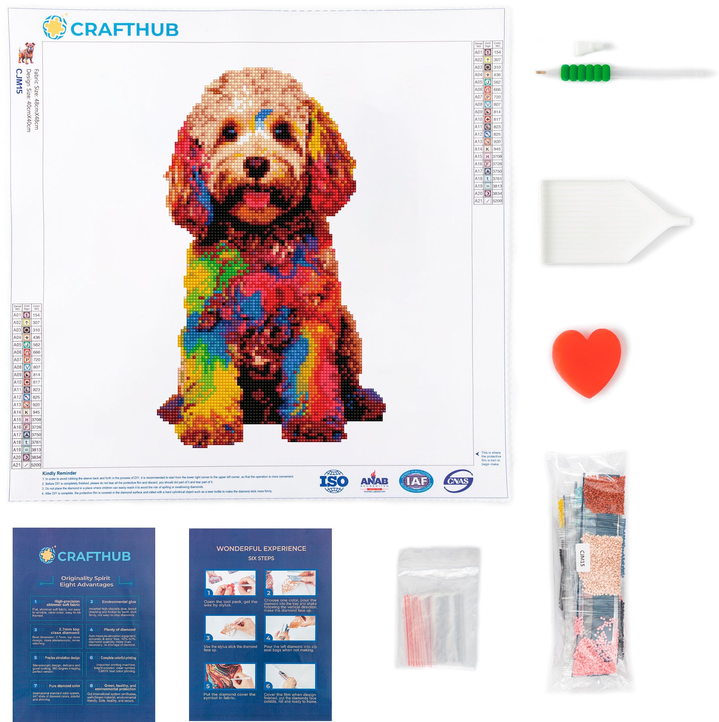 15.7"x15.7" / 40cm x 40cm Cockapoo Dog - Diamond Painting Kit