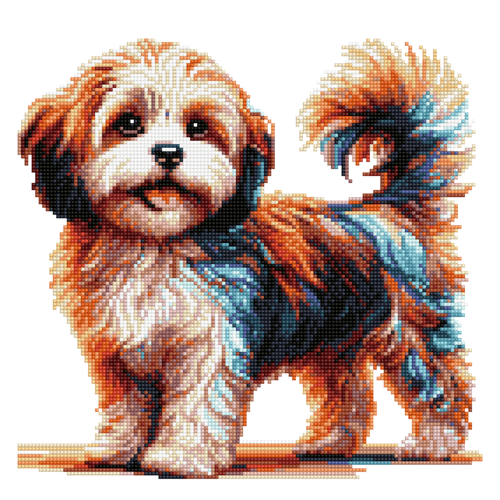 15.7"x15.7" / 40cm x 40cm Cavachon Dog - Diamond Painting Kit