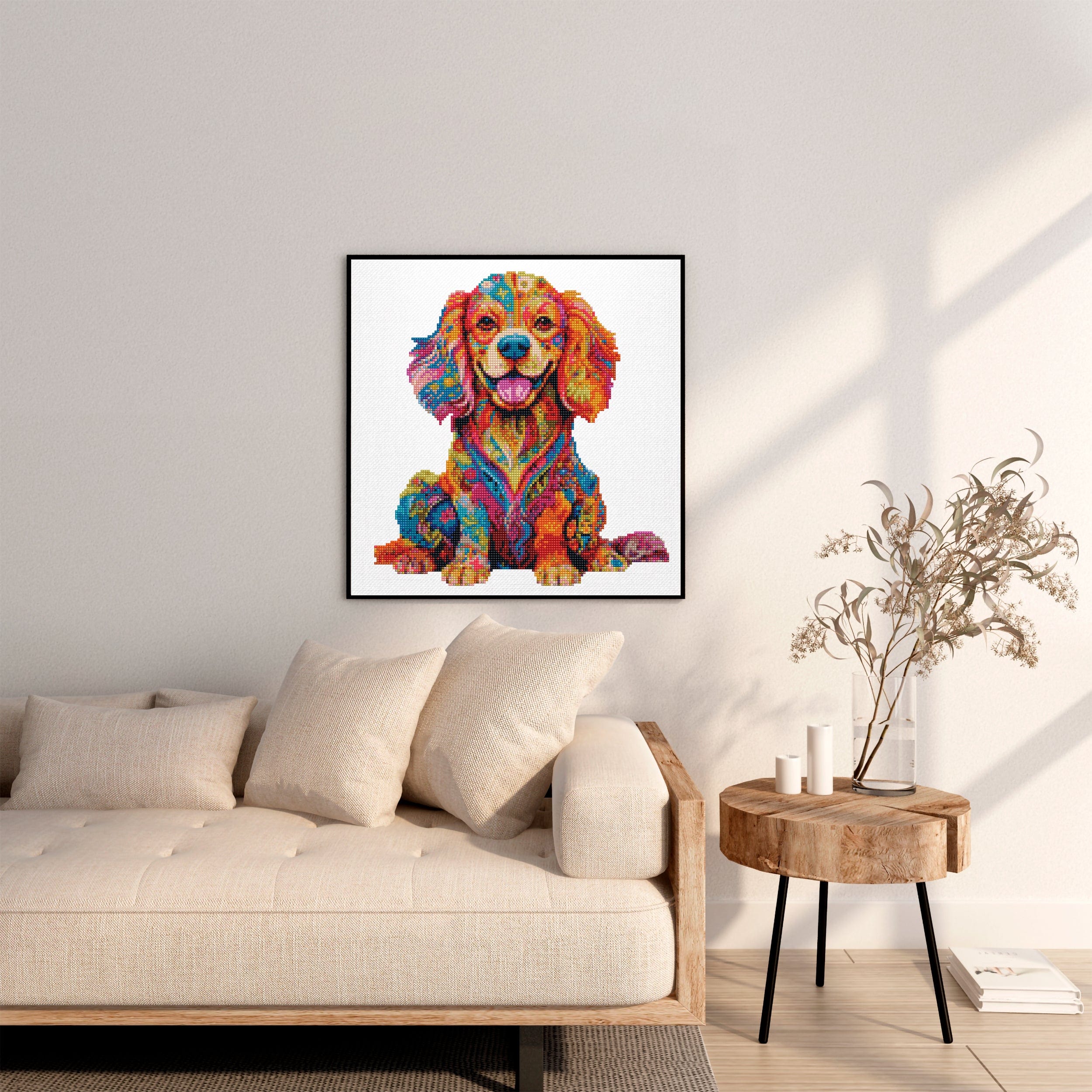 15.7"x15.7" / 40cm x 40cm Cavalier King Charles Spaniel Dog - Diamond Painting Kit