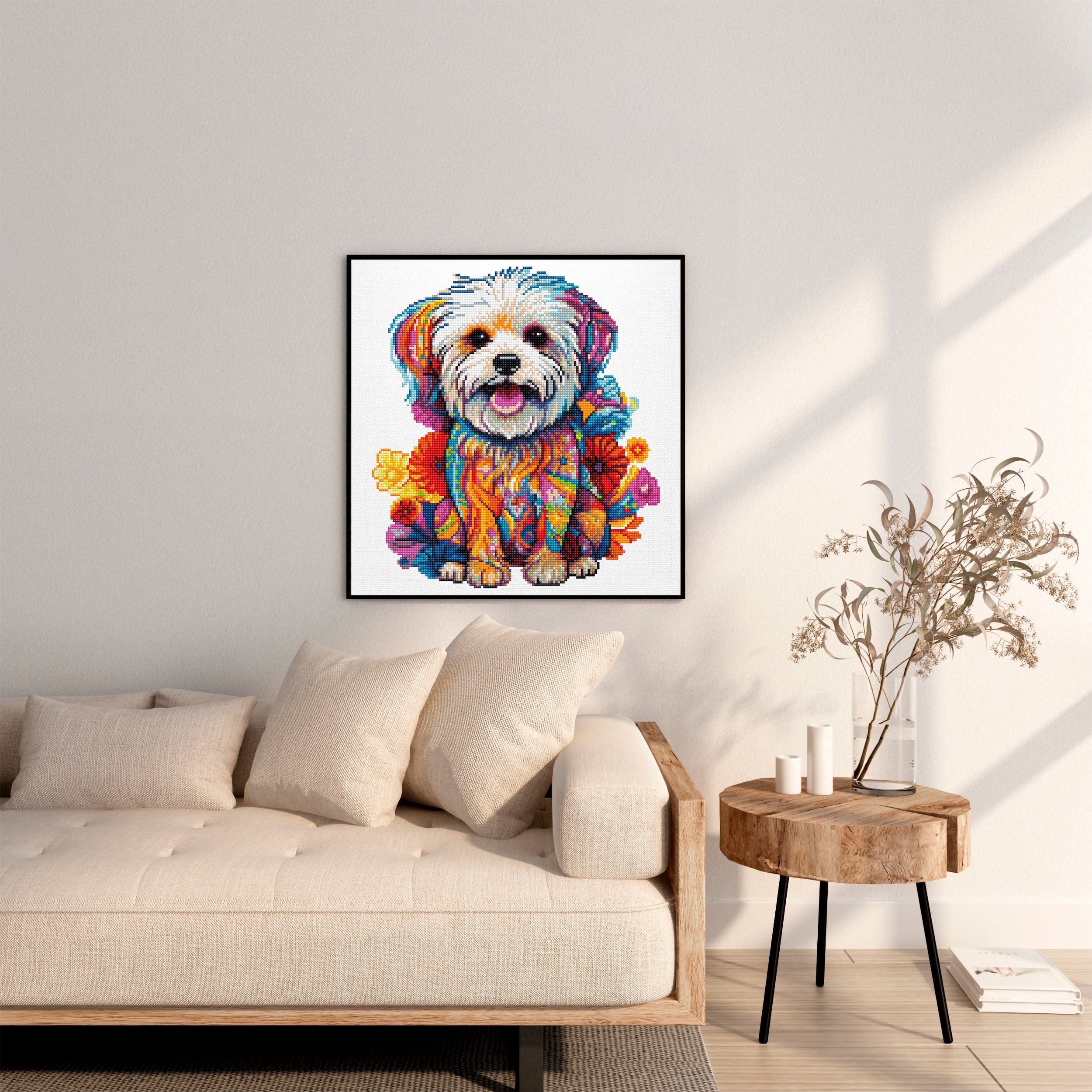 15.7"x15.7" / 40cm x 40cm Maltese Dog - Diamond Painting Kit