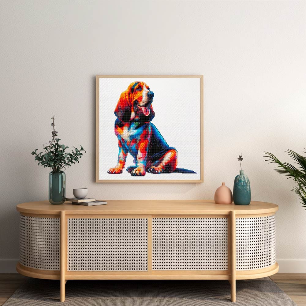 15.7"x15.7" / 40cm x 40cm Bloodhound Dog - Diamond Painting Kit