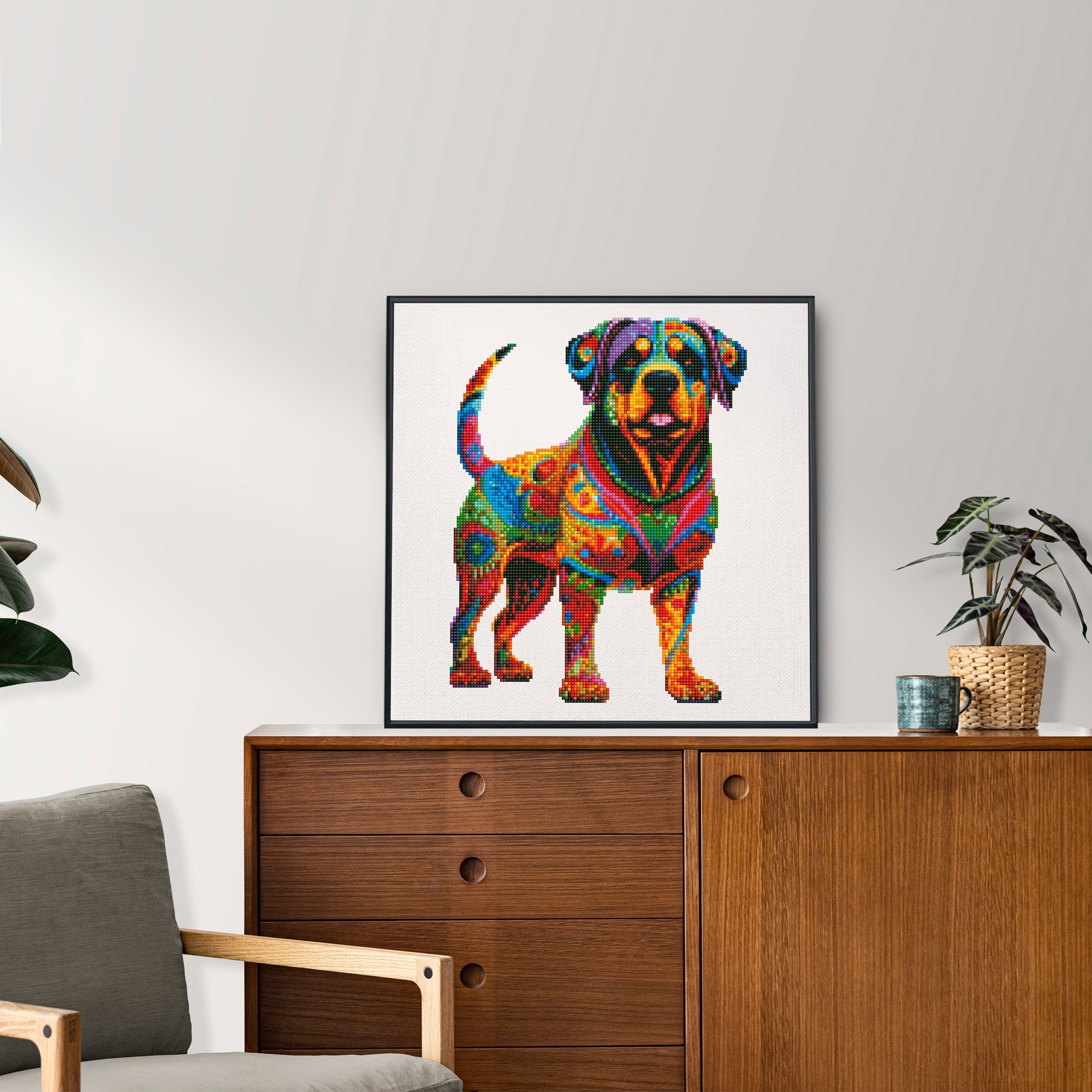 15.7"x15.7" / 40cm x 40cm Rottweiler Dog - Diamond Painting Kit