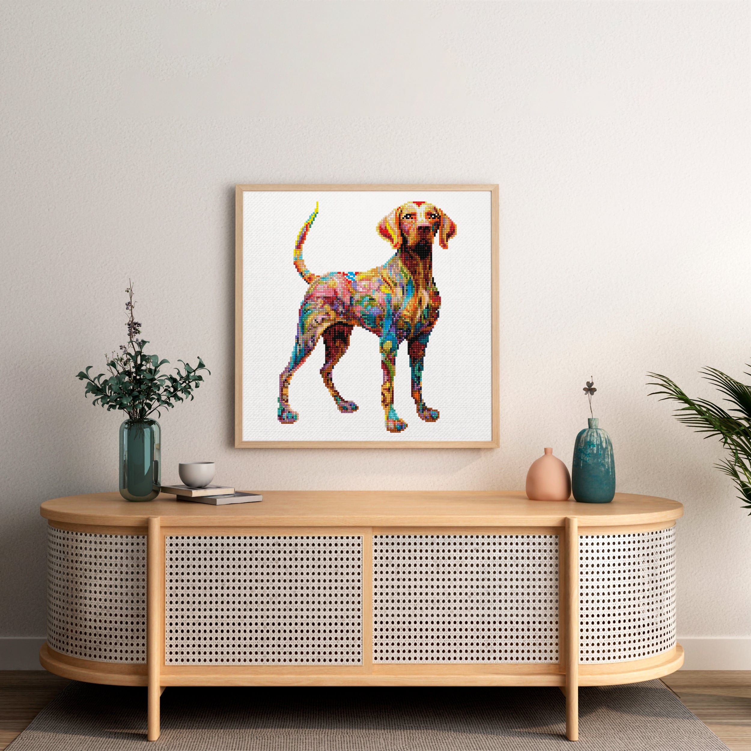 15.7"x15.7" / 40cm x 40cm Vizsla Dog - Diamond Painting Kit