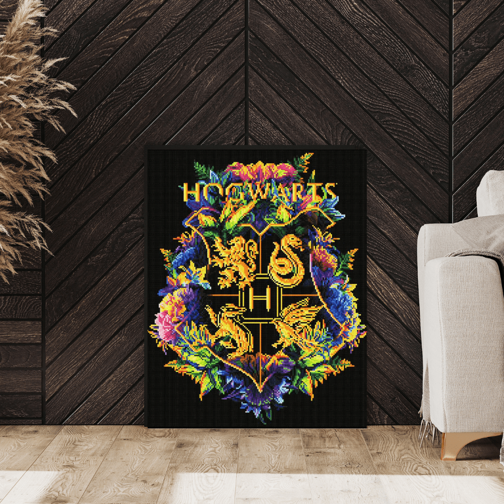 19.7" x 23.6" / 50cm x 60cm Hogwarts Crest - Diamond Painting Kit