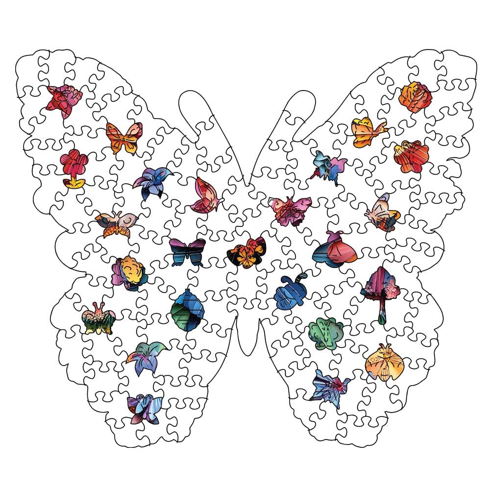 Animal Jigsaw Puzzle > Wooden Jigsaw Puzzle > Jigsaw Puzzle Floral Butterfly - Jigsaw Puzzle