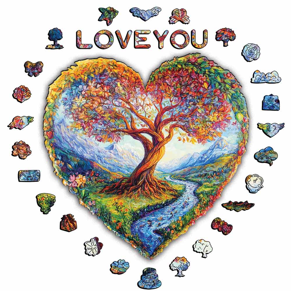 Animal Jigsaw Puzzle > Wooden Jigsaw Puzzle > Jigsaw Puzzle A5 Tree of Love - Jigsaw Puzzle