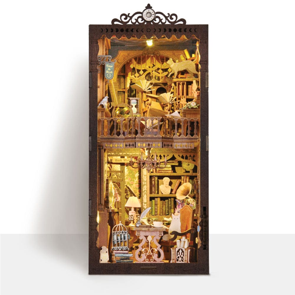 3D Wooden Puzzles 256 Pieces | 10"x7.2"x4.4" Wonder Library - DIY Book Nook Kit