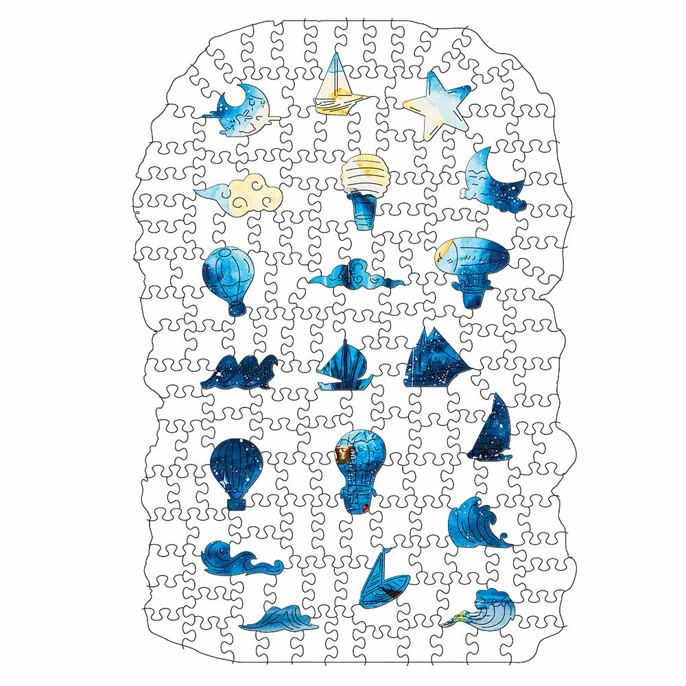 Måneskinstur - Træpuslespil