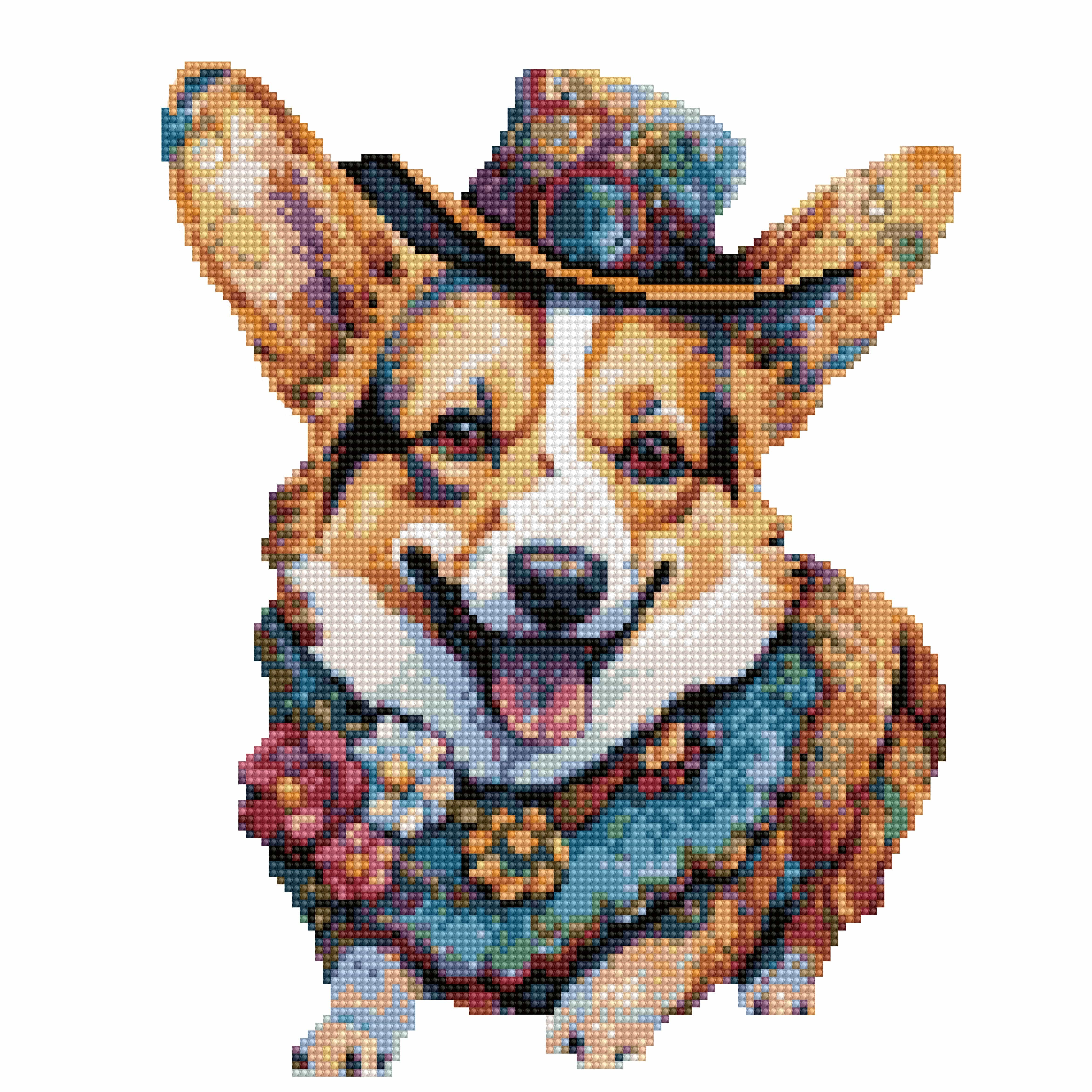 40x40cm Corgi Dog - Diamond Painting Kit