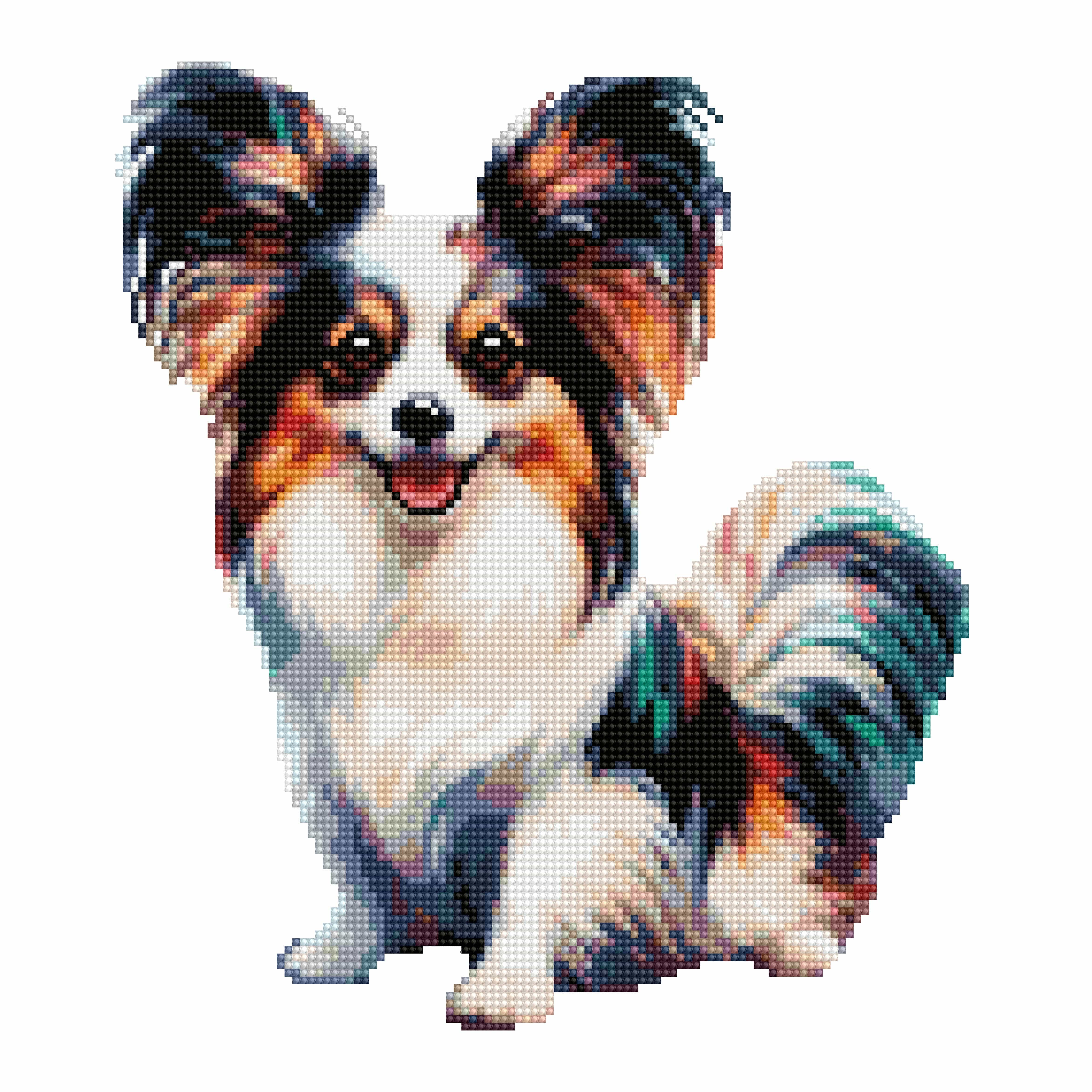 40x40cm Papillon Dog - Diamond Painting Kit