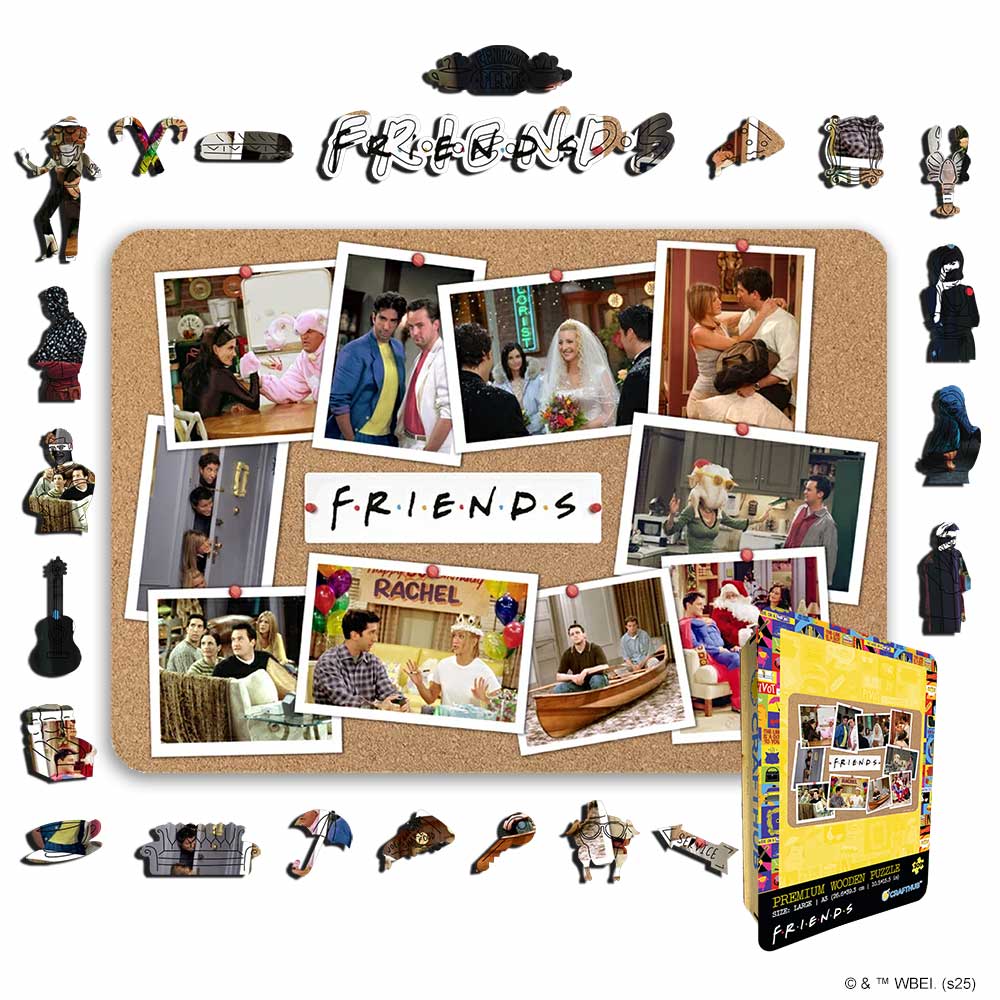 Animal Jigsaw Puzzle > Wooden Jigsaw Puzzle > Jigsaw Puzzle A4 + Wooden Gift Box Friends Iconic Moments - Wooden Jigsaw Puzzle