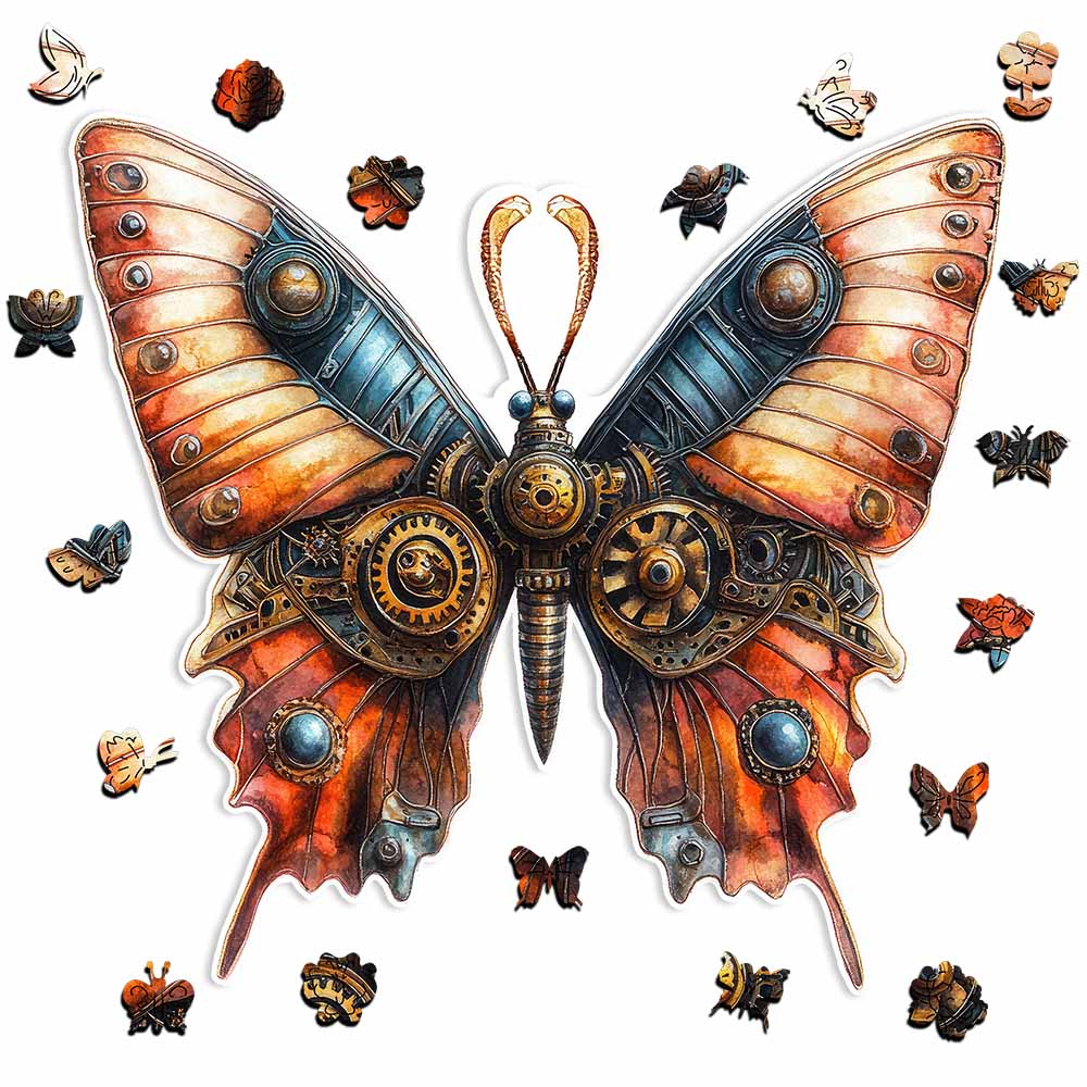 Animal Jigsaw Puzzle > Wooden Jigsaw Puzzle > Jigsaw Puzzle A5 Mechanical Butterfly - Jigsaw Puzzle