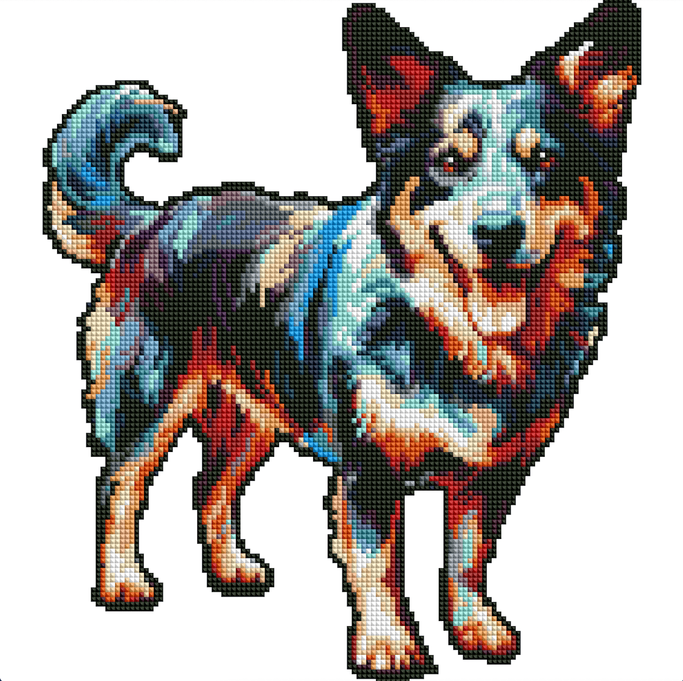 15.7"x15.7" / 40cm x 40cm Cattle Dog - Diamond Painting Kit