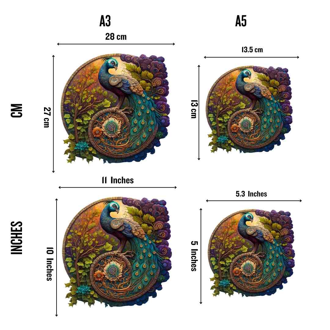 Animal Jigsaw Puzzle > Wooden Jigsaw Puzzle > Jigsaw Puzzle Peacock Yin Yang - Jigsaw Puzzle