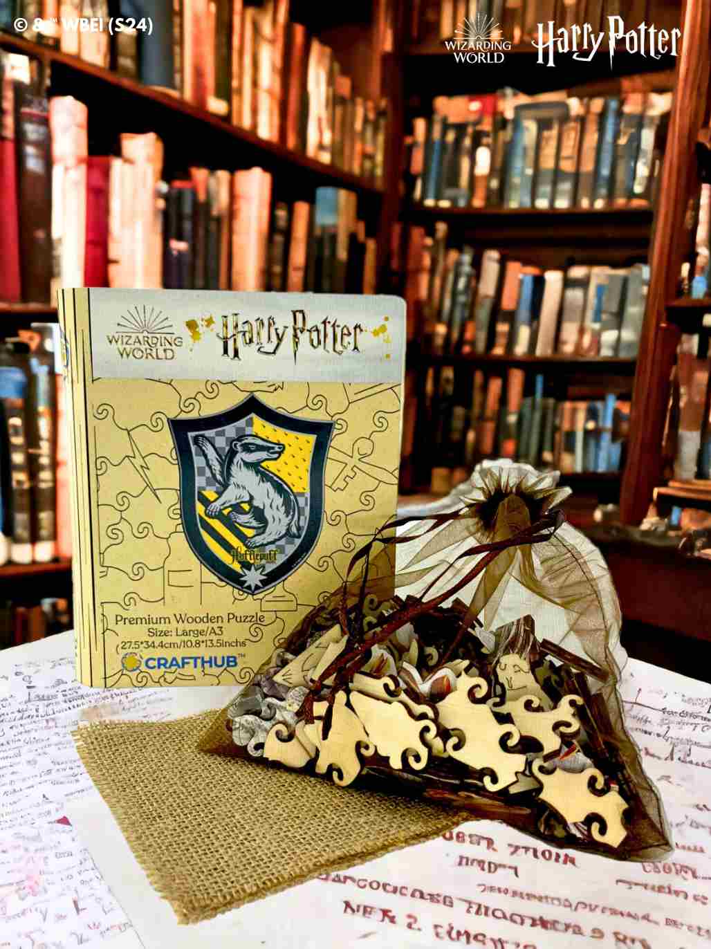 Animal Jigsaw Puzzle > Wooden Jigsaw Puzzle > Jigsaw Puzzle A3 Hufflepuff Crest - House Prides Wooden Jigsaw Puzzle