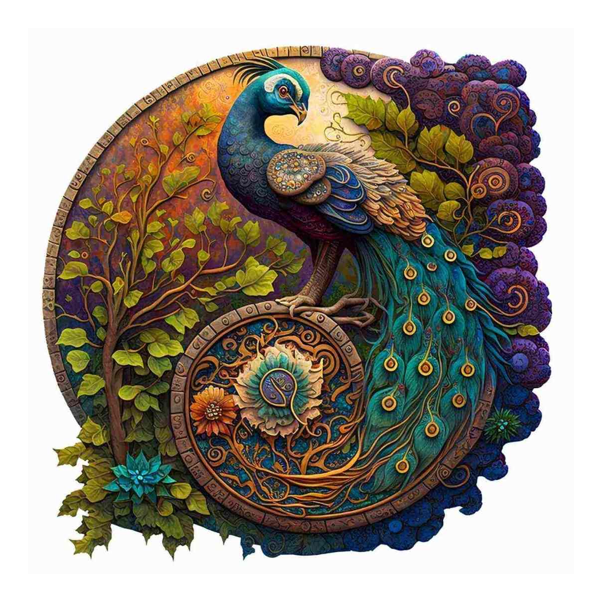 Animal Jigsaw Puzzle > Wooden Jigsaw Puzzle > Jigsaw Puzzle Peacock Yin Yang - Jigsaw Puzzle