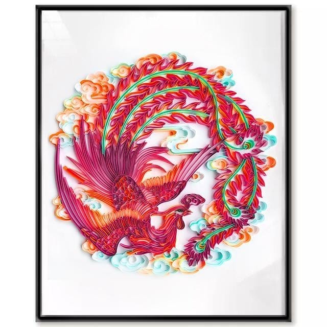 Quilling Art Filigree Painting Kit - Phoenix