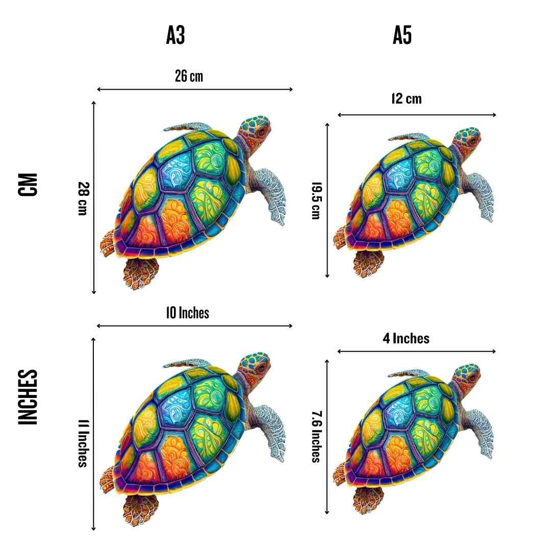 Animal Jigsaw Puzzle > Wooden Jigsaw Puzzle > Jigsaw Puzzle Colorful Turtle - Jigsaw Puzzle