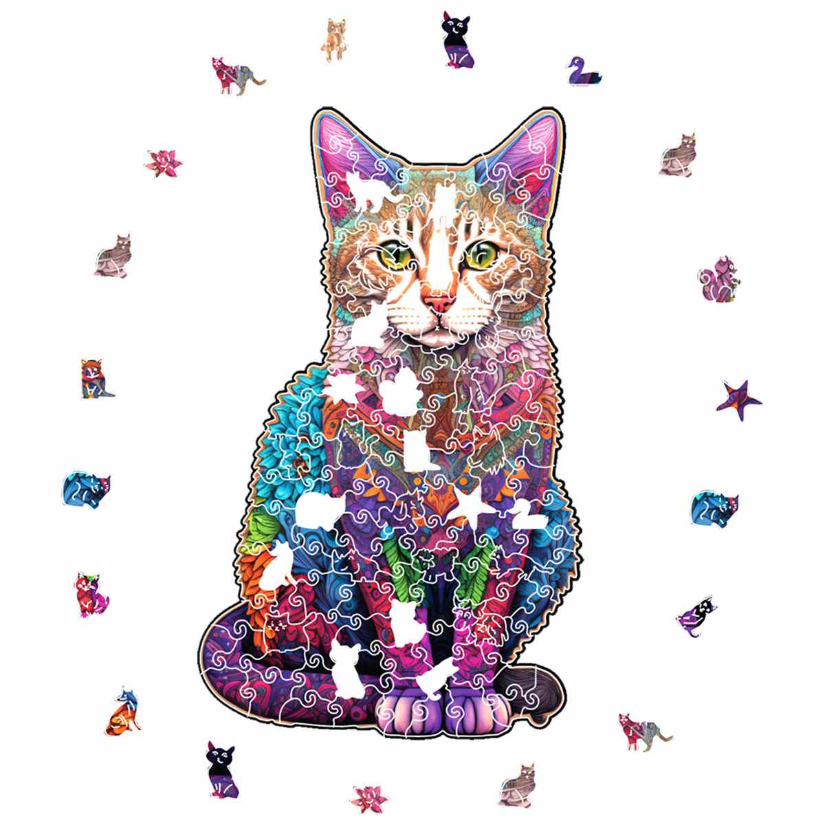 Animal Jigsaw Puzzle > Wooden Jigsaw Puzzle > Jigsaw Puzzle Cat - Jigsaw Puzzle