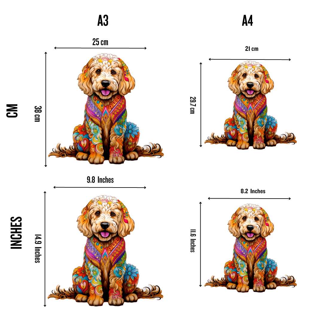 Animal Jigsaw Puzzle > Wooden Jigsaw Puzzle > Jigsaw Puzzle Golden Doodle Dog - Jigsaw Puzzle